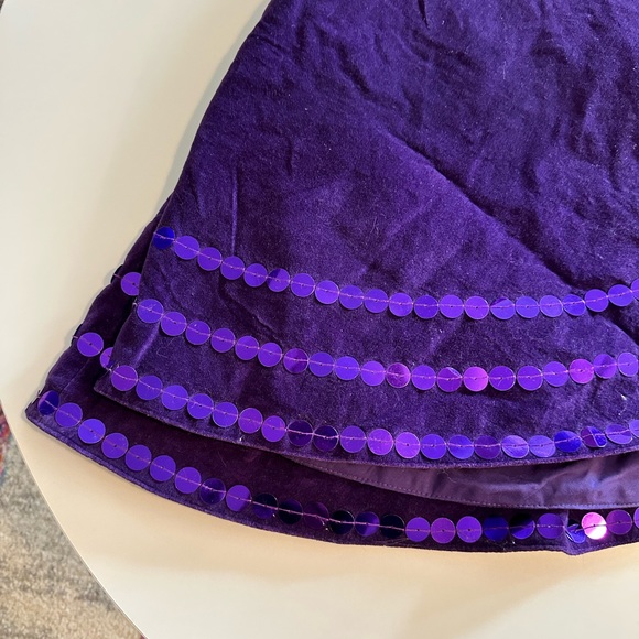 Purple Velvet Sequin Christmas Tree Skirt - Picture 4 of 5
